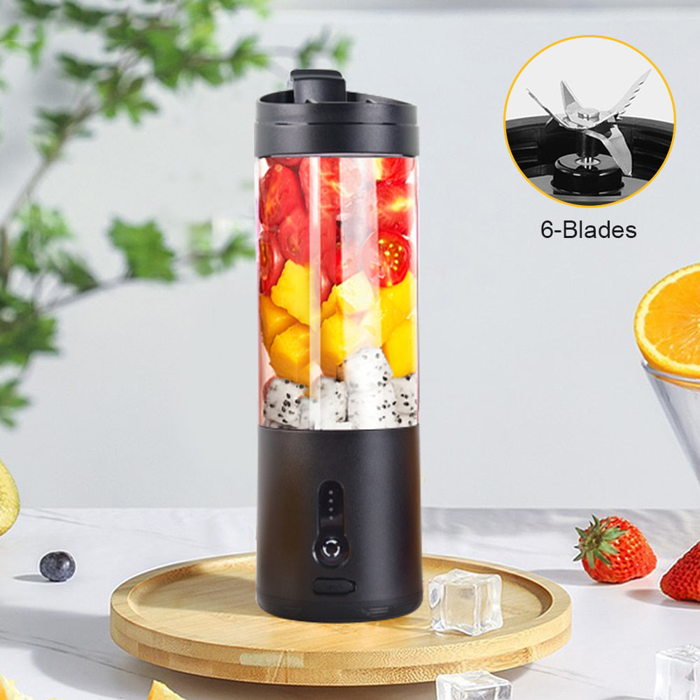 Fruit Fusion Pro Blender Bottle – Portable 6-Blade Smoothie Maker with