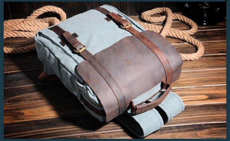 Canvas Leather Backpack