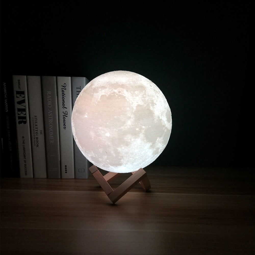 Lunar Glow LED Moon Lamp – Versatile 16-Color Remote & Touch Control Night Light