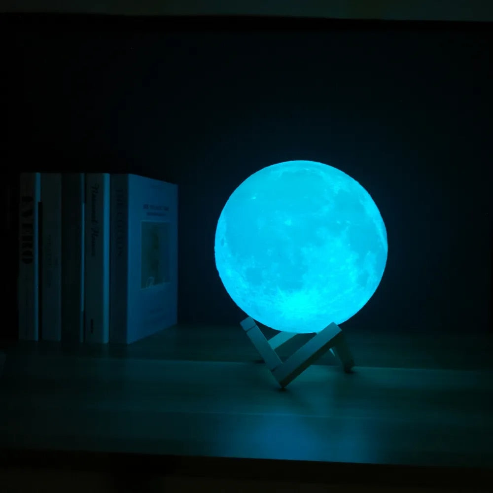 Lunar Glow LED Moon Lamp – Versatile 16-Color Remote & Touch Control Night Light