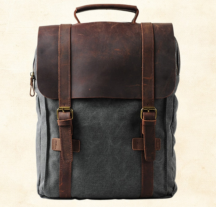 Canvas Leather Backpack