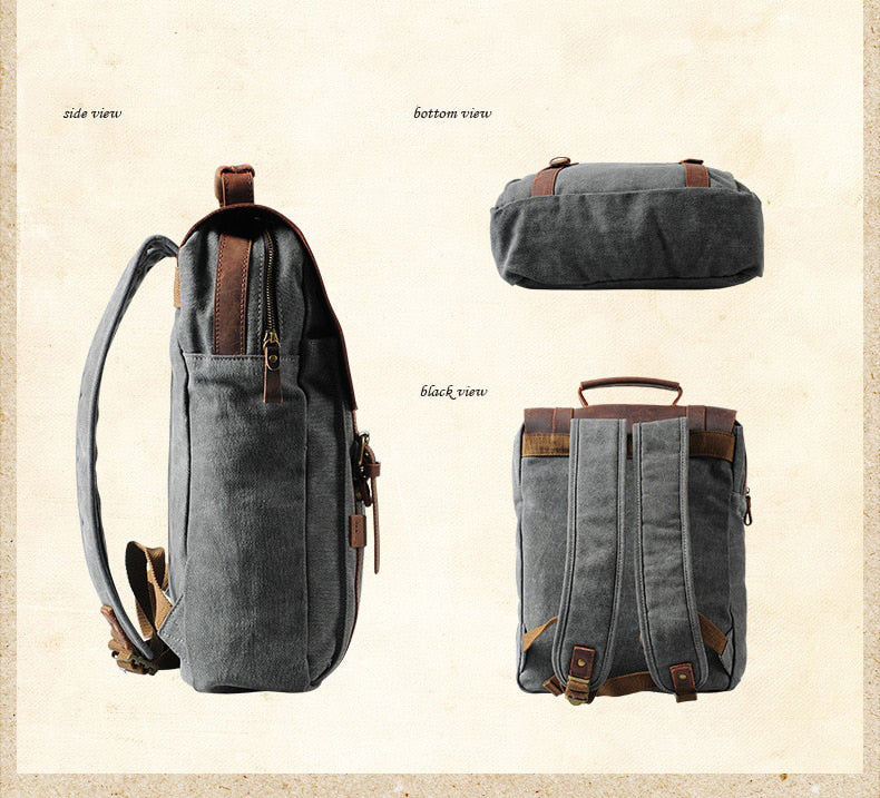 Canvas Leather Backpack