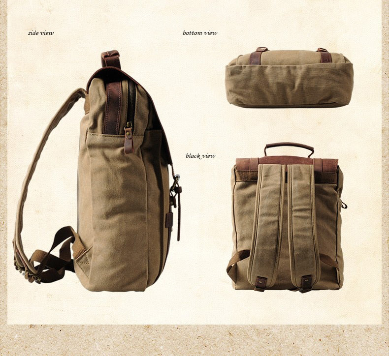 Canvas Leather Backpack