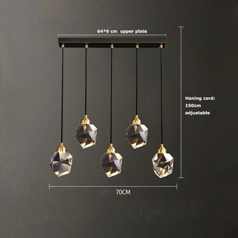 Lumina Crystal Long Bar Chandelier