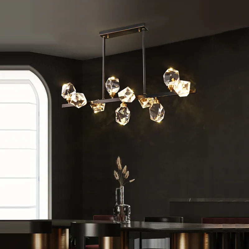 Lumina Crystal Long Bar Chandelier