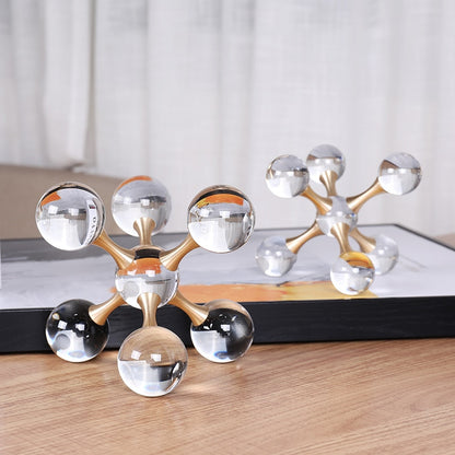 Gold Accented Molecule Ball Decor Object