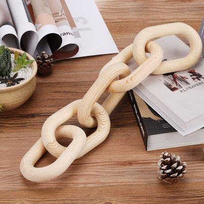 Wood Rounded Chain Link Decor