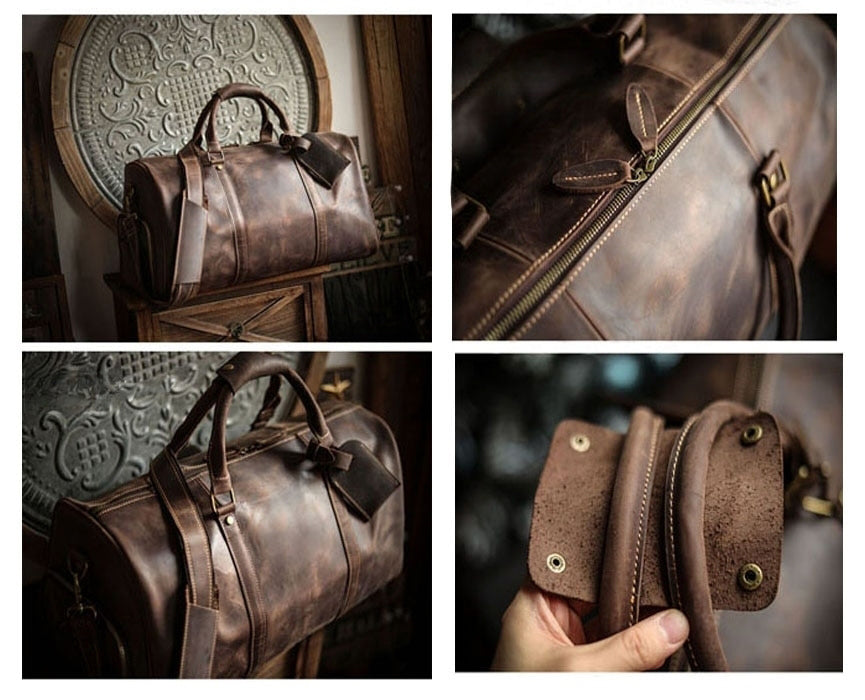 Leather Vintage Style Travel Bag