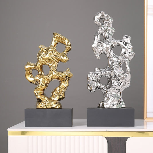 Molten Metal-Inspired Sculpture Decor