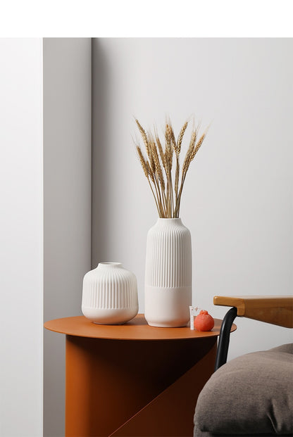 Ribbed Ceramic Vases