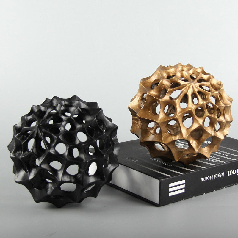 Contemporary Hollow Metal Ball Decor