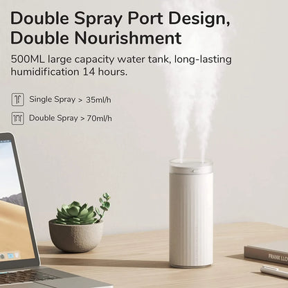 HydroMist Mini Humidifier - 4000mAh Portable Dual Mist Personal Humidifier