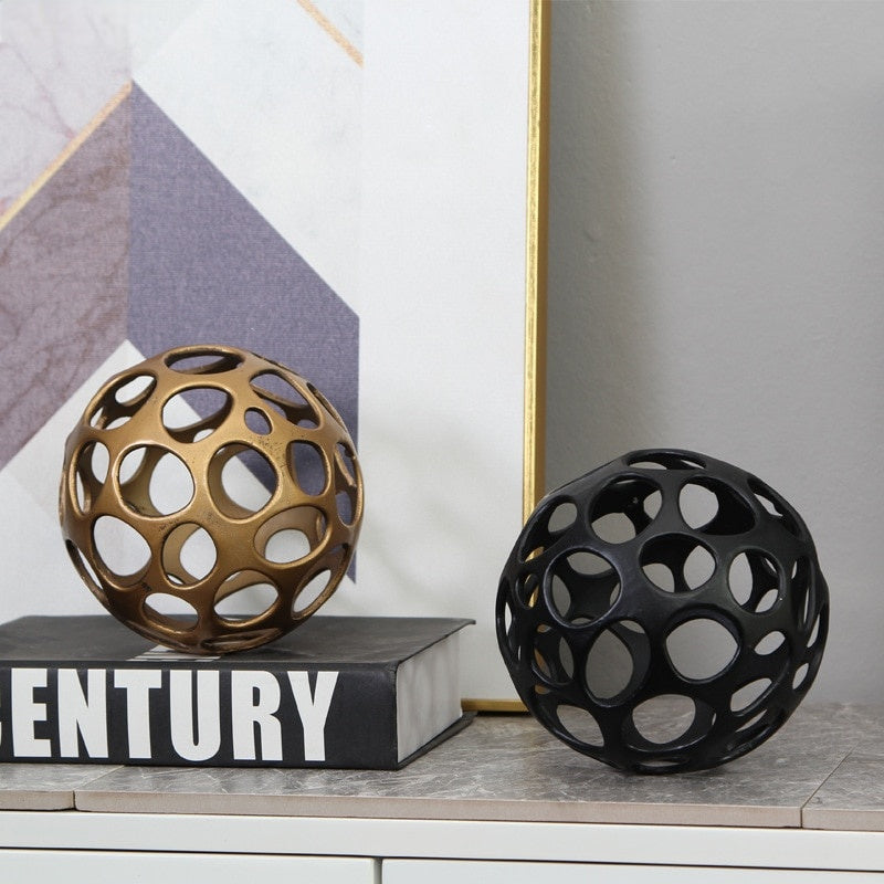 Contemporary Hollow Metal Ball Decor