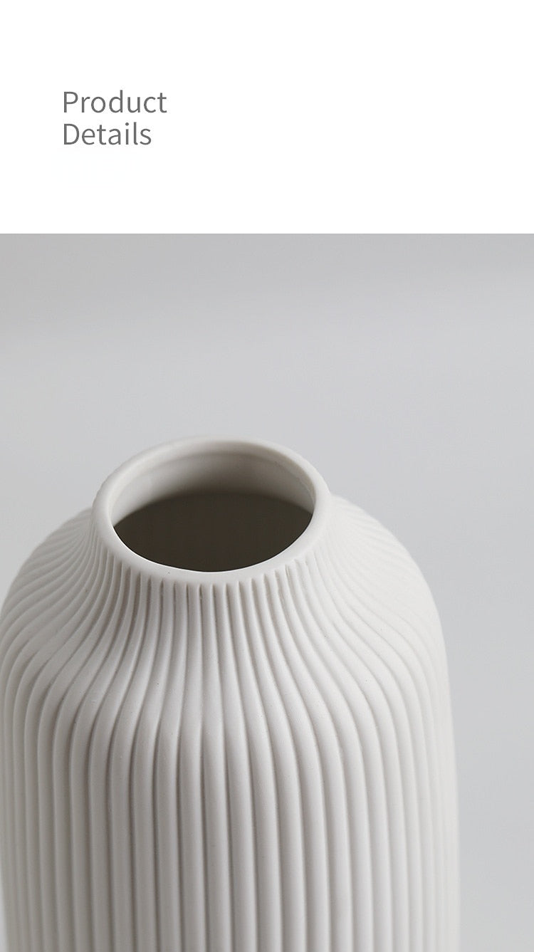 Ribbed Ceramic Vases