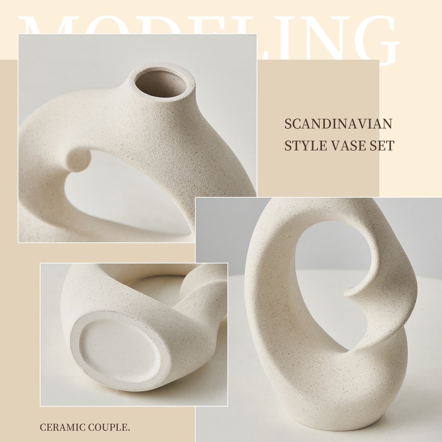 Twisted Ceramic Vase Set