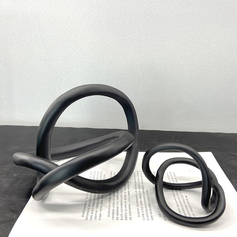 Contemporary Rounded Metal Knotted Sculpture