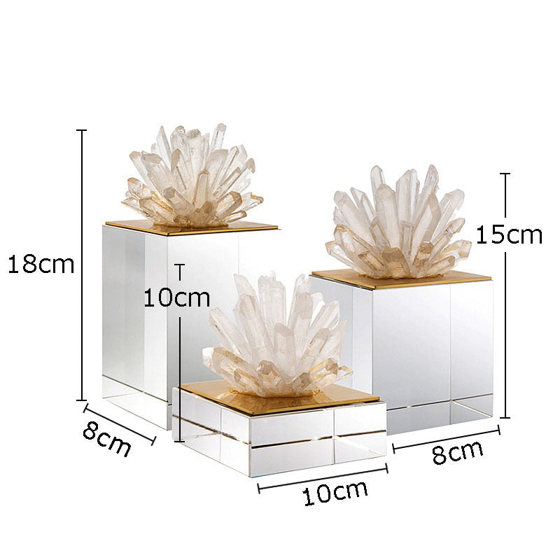 Luxury Crystal Structures on Clear Rectangular Base