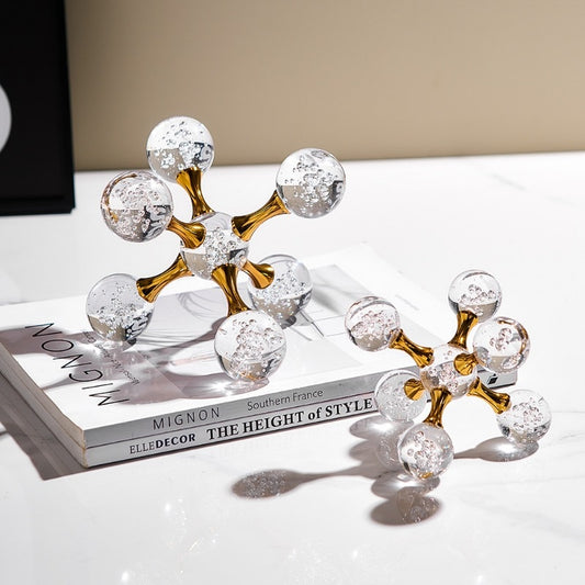 Gold Accented Molecule Bubble Ball Decor Object
