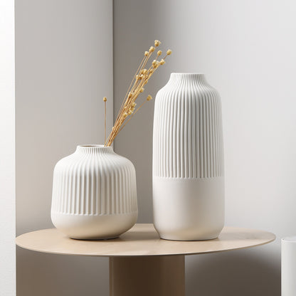 Ribbed Ceramic Vases