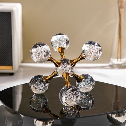 Gold Accented Molecule Bubble Ball Decor Object