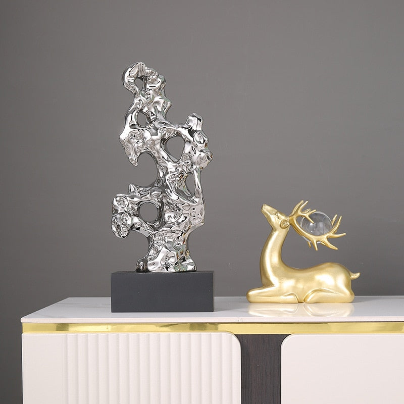 Molten Metal-Inspired Sculpture Decor