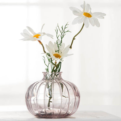 Mini Glass Bud Vases with Vertical Lines