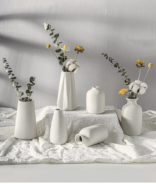 Small Gray Ceramic Vases